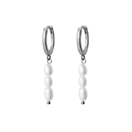 tlb house - audette pearl drop earring - silver
