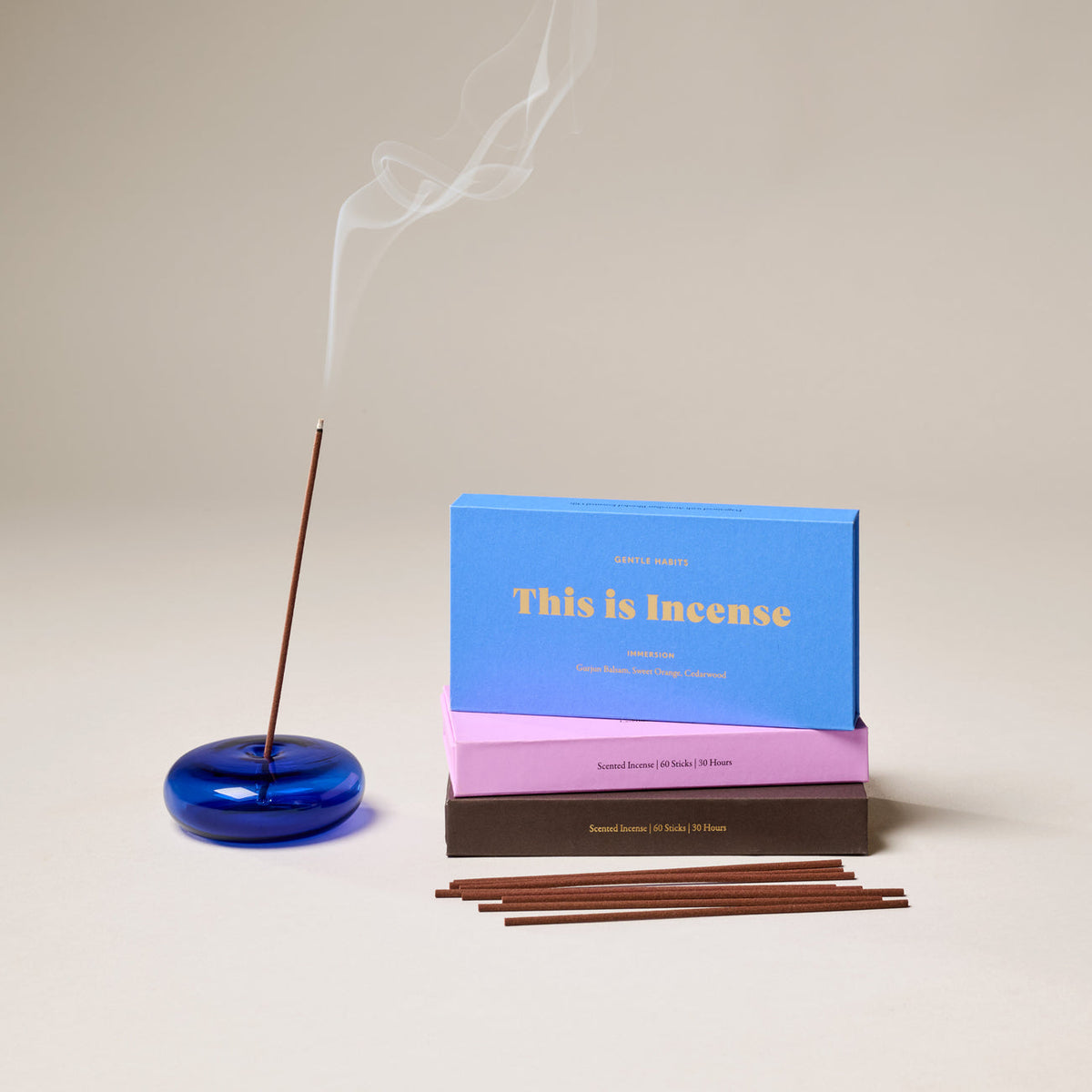 Glass Vessel Incense Holder - Cobalt main image 1