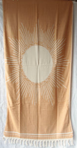 salty shadows - turkish towel sun pattern - mustard