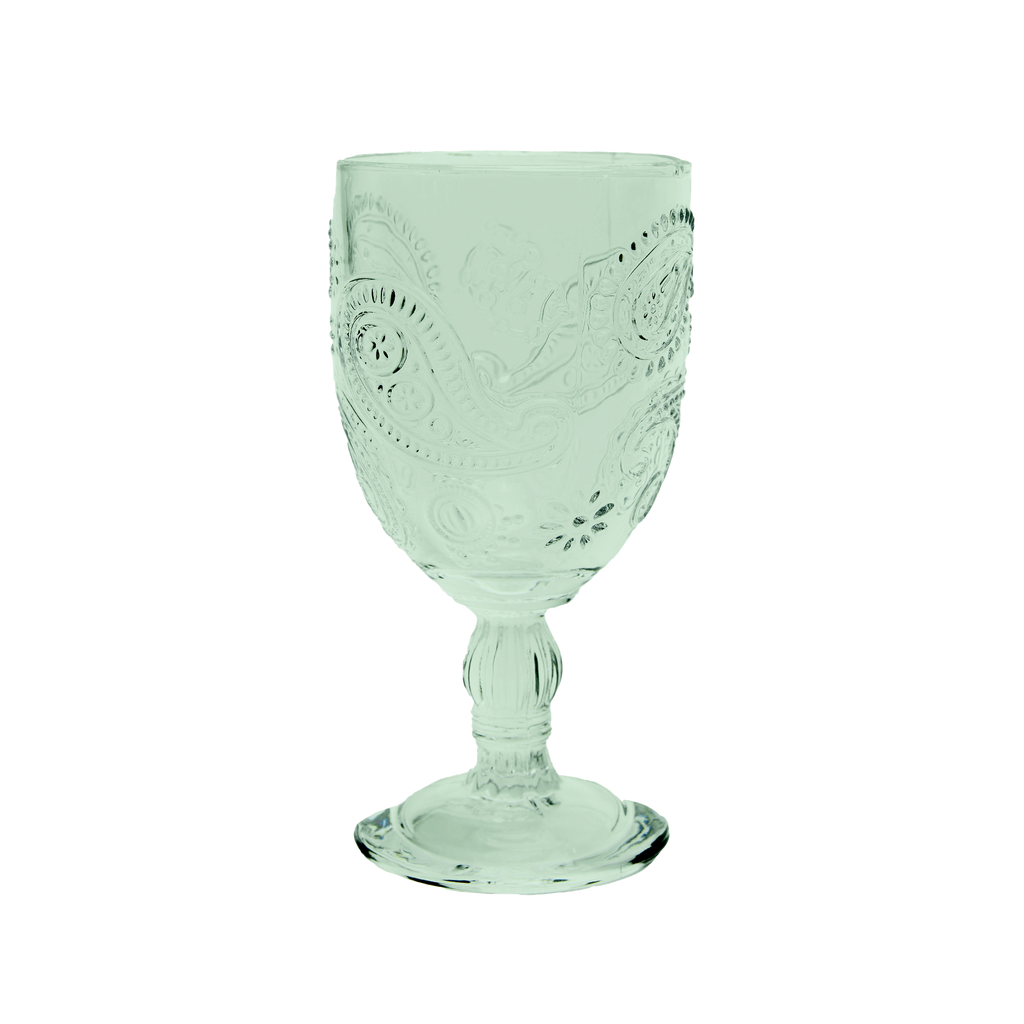 wandering folk - goblet glass set of 2 - peppermint