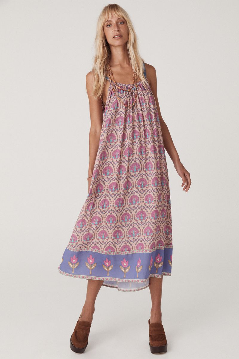 spell - chateau strappy midid dress - lavender