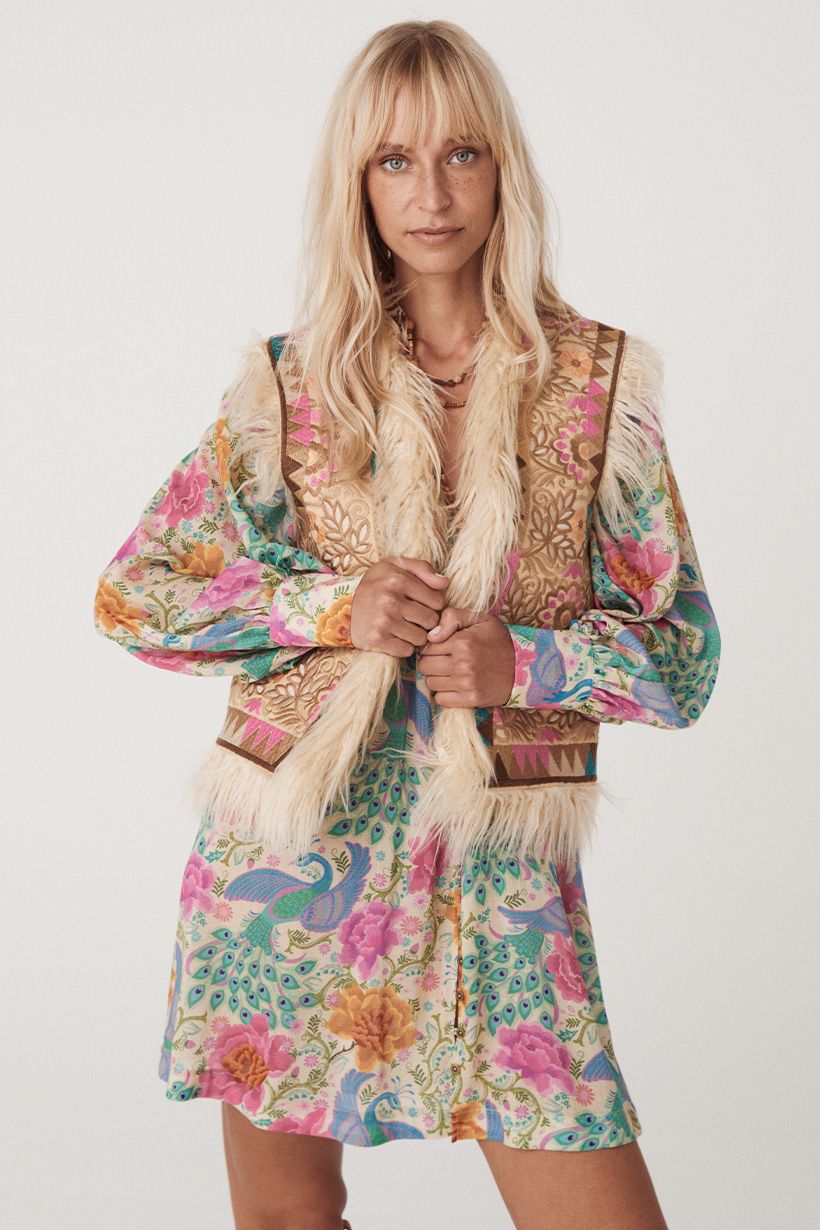 spell - rue embroidered vest - eclectic