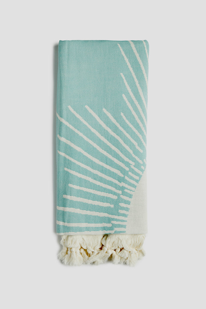 salty shadows - turkish towel sun pattern - teal