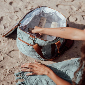 wandering folk - terry large cooler bag - peppermint