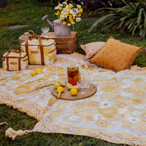 wandering folk - lola picnic rug - honey