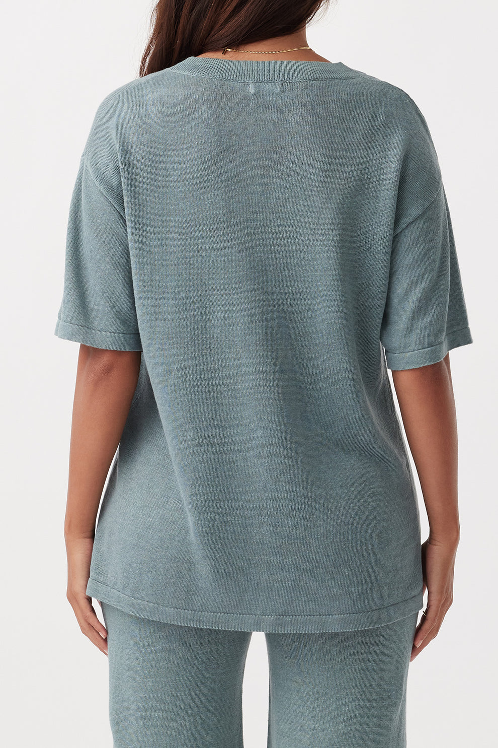 arcaa movement - hugo linen knit tshirt - storm