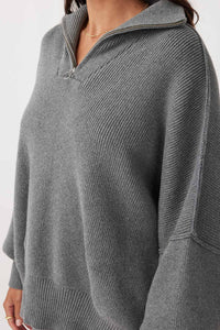 arcaa movement - london zip sweater - dark grey marle