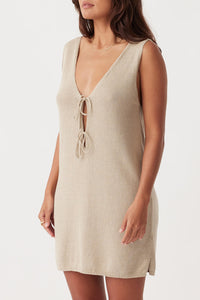 arcaa movement - poppy mini dress - taupe