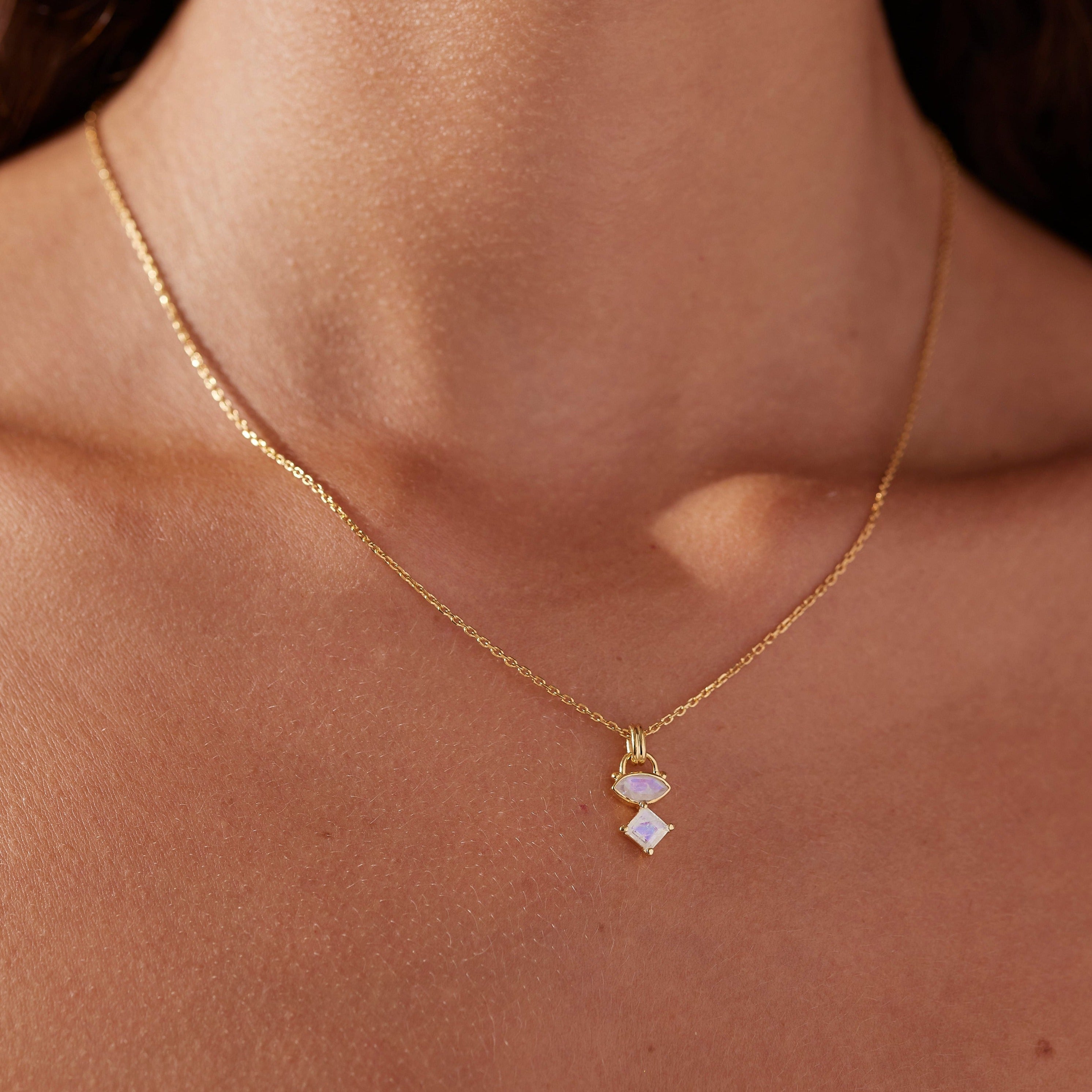 tonimay - mila moonstone necklace- gold