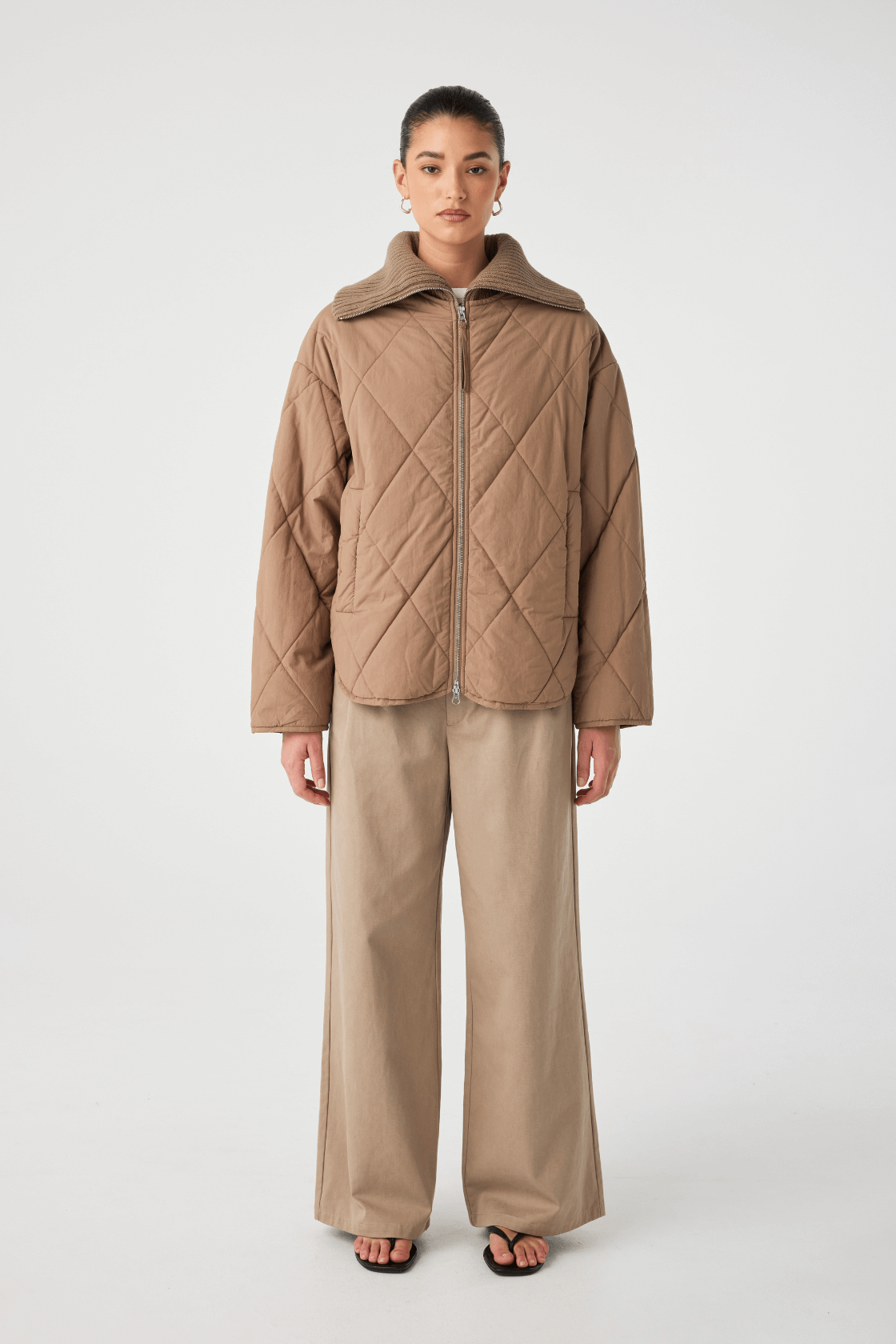 arcaa movement - reece quilted jacket - taupe