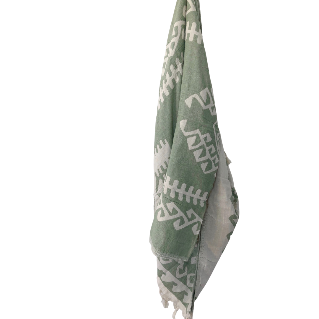 salty shadows - turkish towel - aztec - green