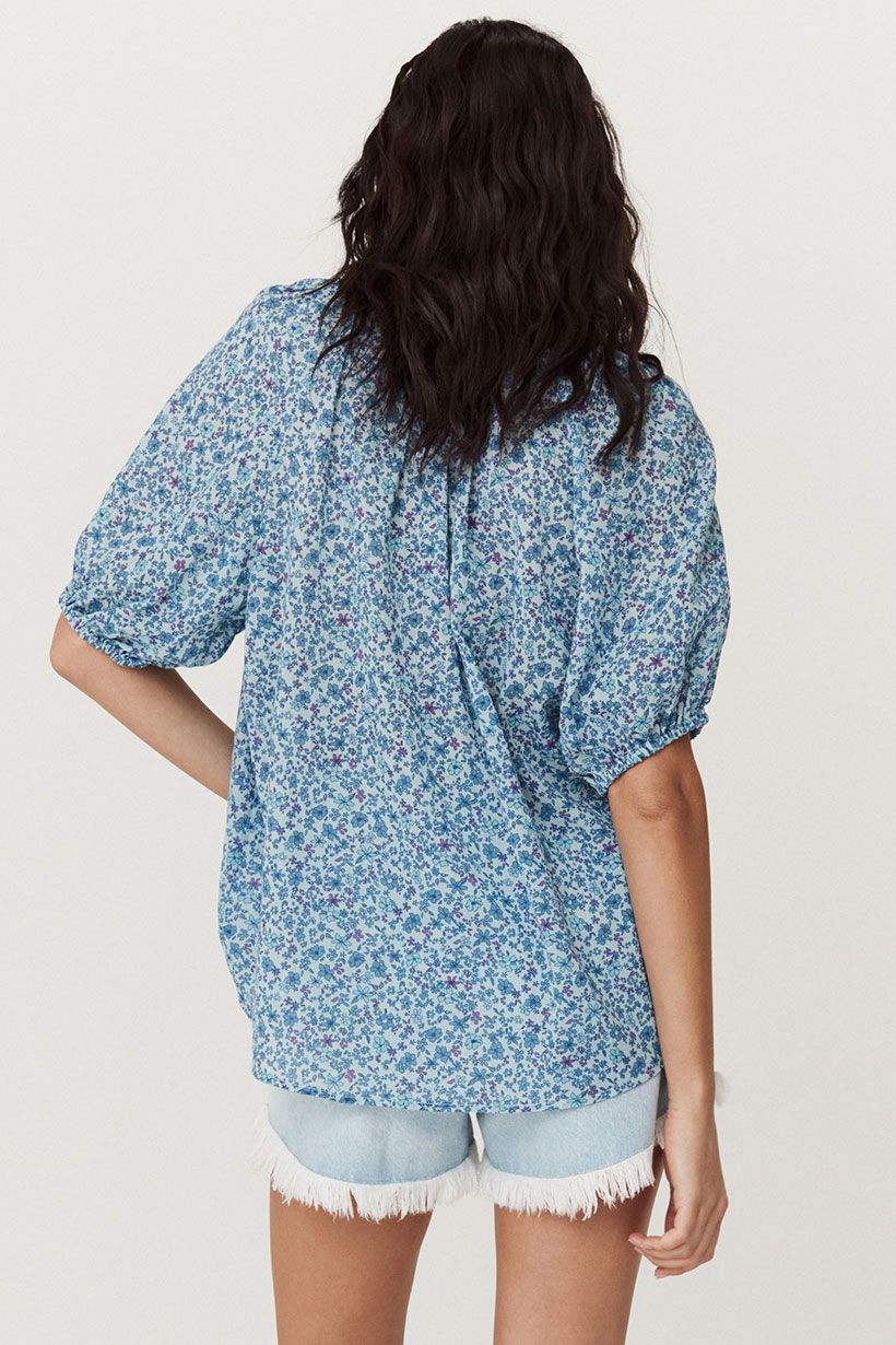 spell - love jetty short sleeve blouse - blue nirvana