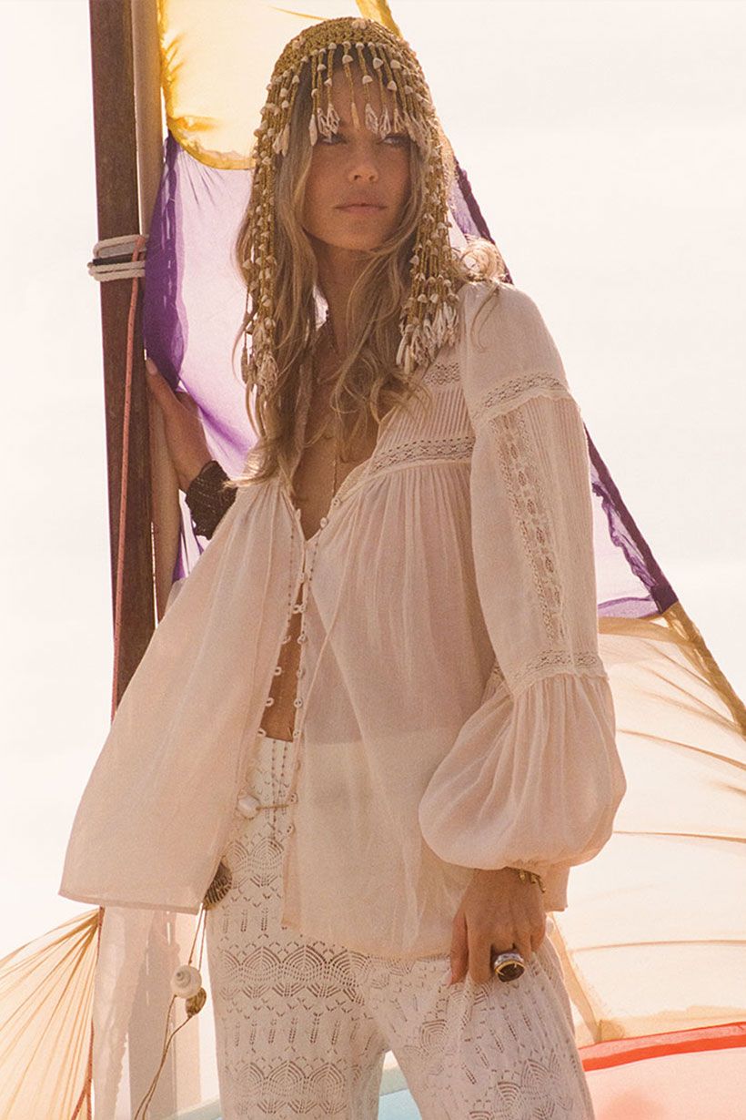spell - teodora blouse - white smoke
