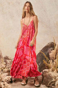 spell - libertine strappy maxi dress - cayenne