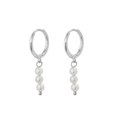 tlb house - audette mini pearl drop earring - silver
