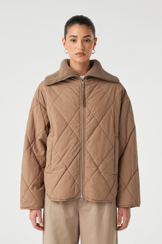 arcaa movement - reece quilted jacket - taupe
