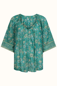 spell - elysian short sleeve blouse - jade