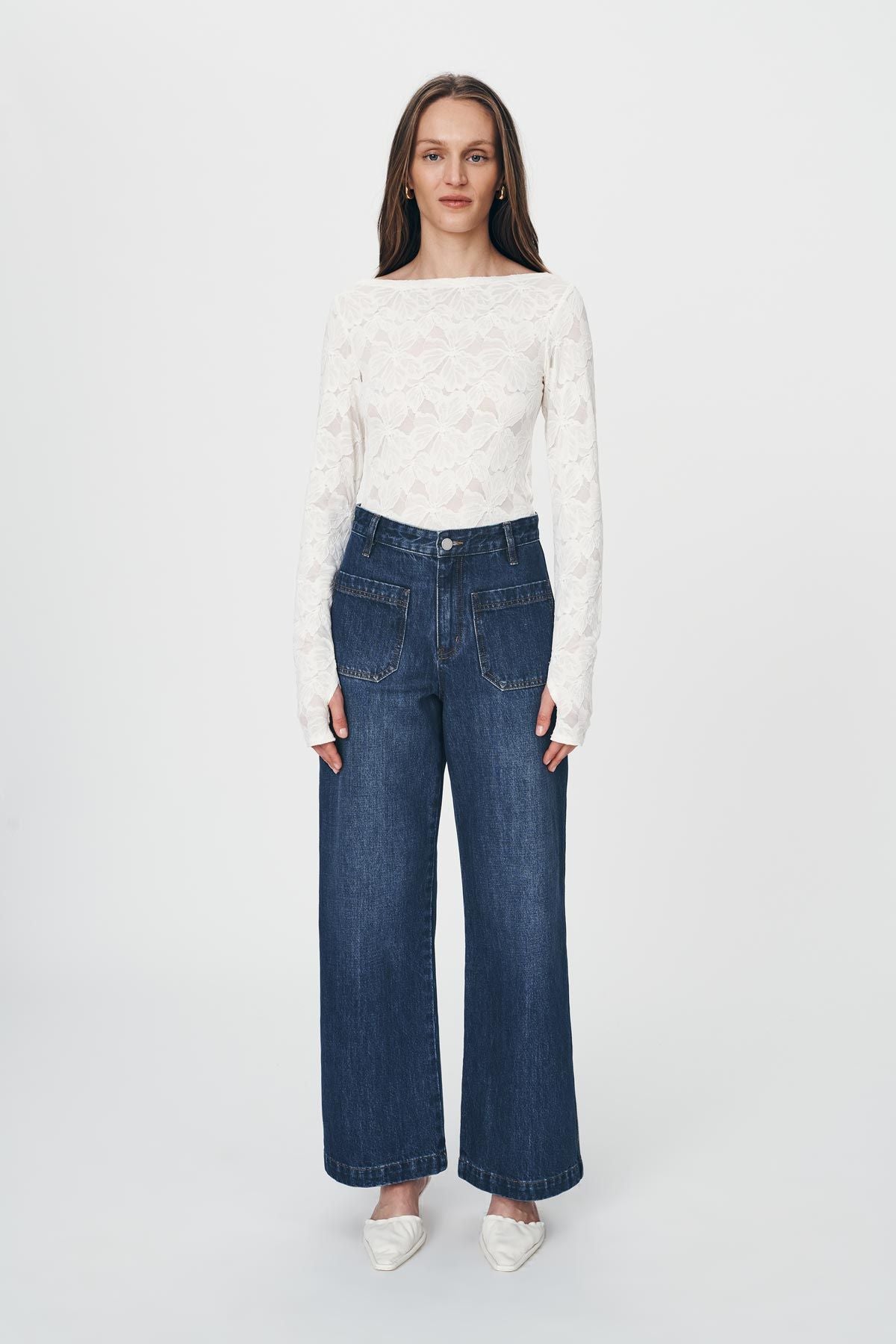 rowie the label - samantha lace top - creme