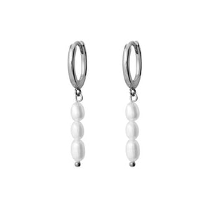 tlb house - audette pearl drop earring - silver