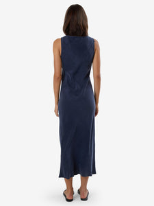 thrills -indigo slip dress - oxford blue