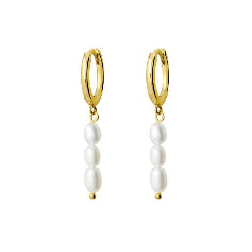 tlb house - audette pearl drop earring - gold