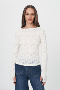 rowie the label - samantha lace top - creme