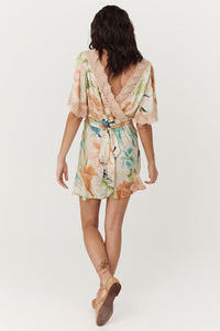 spell - painters garden mini dress - seafoam