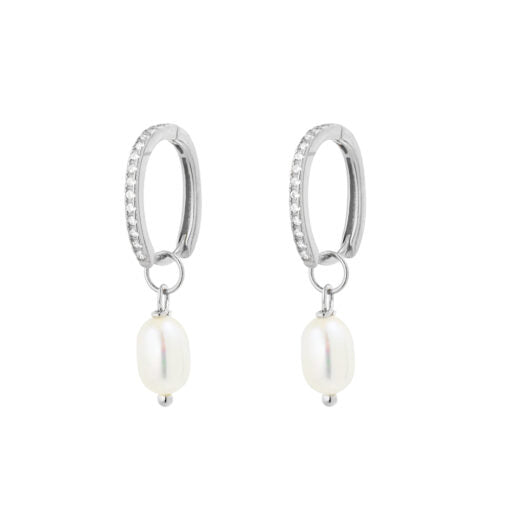 tlb house - freya pearl earring - silver