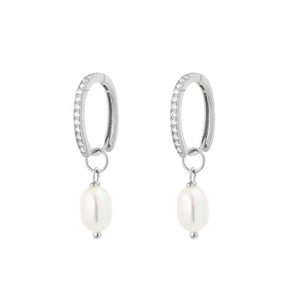 tlb house - freya pearl earring - silver