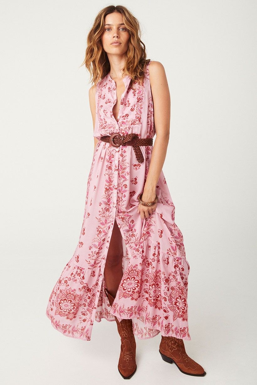 spell - rebel spirit button through maxi dress - zinnia