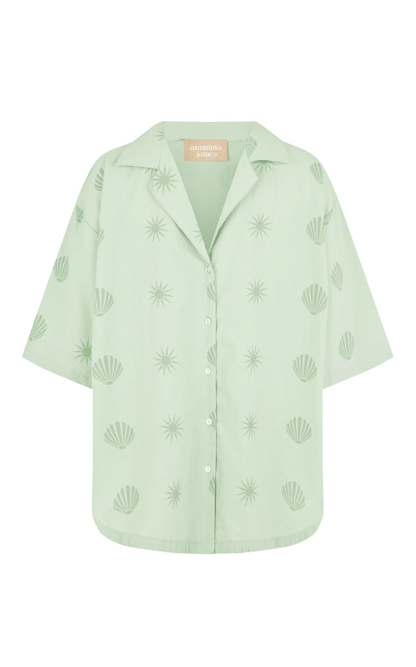 araminta james - island shirt set - pistachio