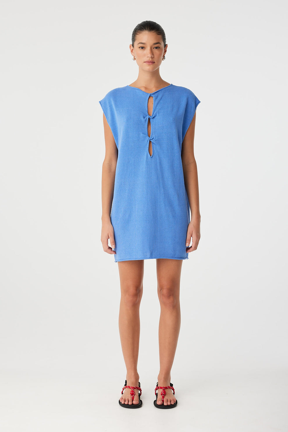 arcaa movement - pala reversible mini dress - pacific blue