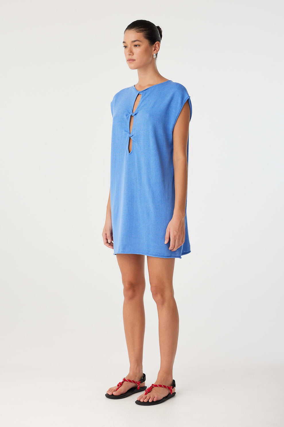 arcaa movement - pala reversible mini dress - pacific blue