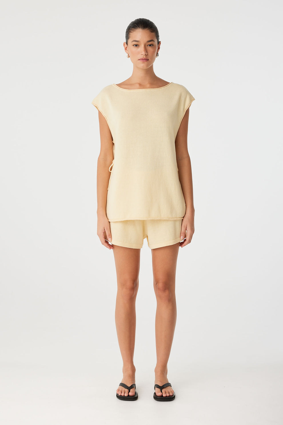 arcaa movement - poppy side tie top - butter