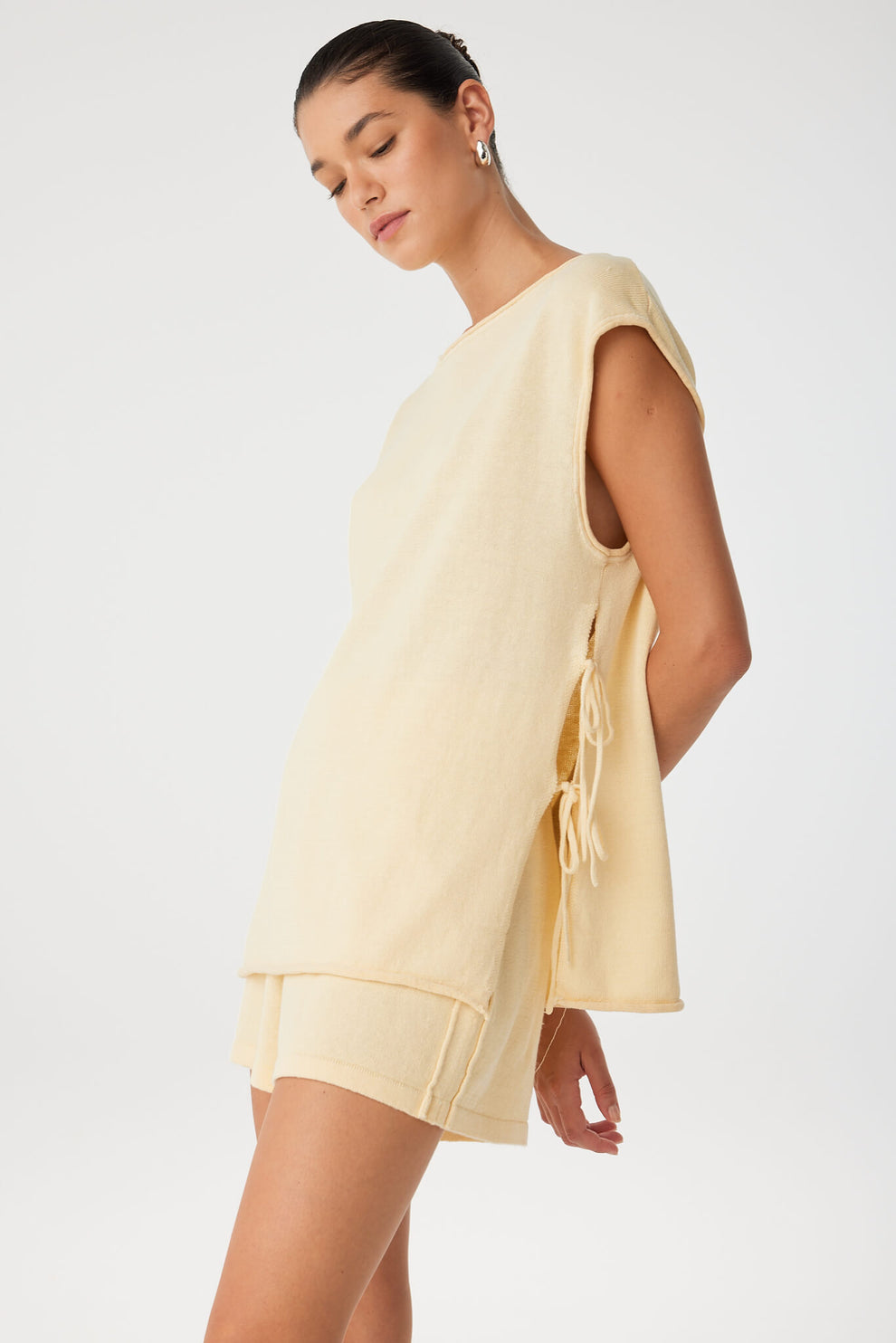 arcaa movement - poppy side tie top - butter