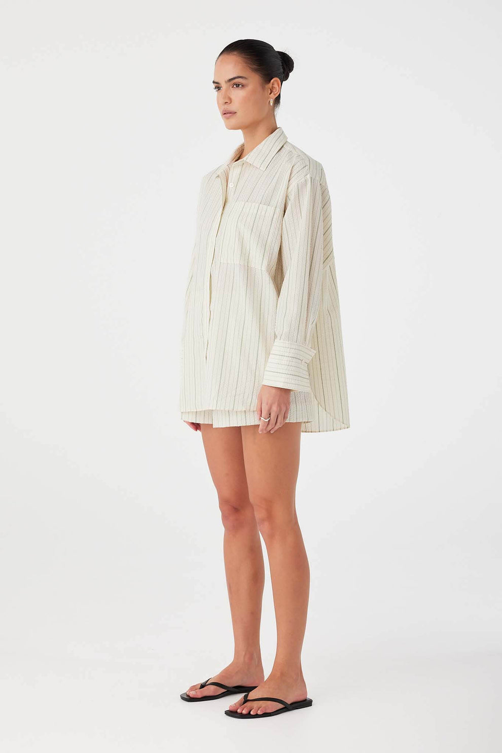 arcaa movement - rae shirt - olive stripe