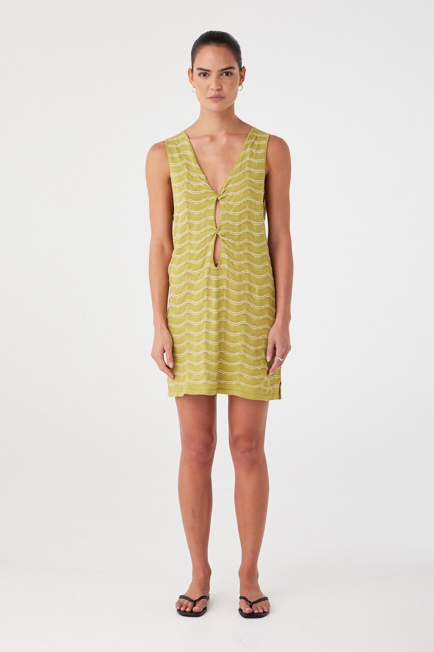 arcaa movement - onda shift dress - matcha wave