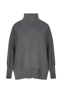 arcaa movement - london zip sweater - dark grey marle