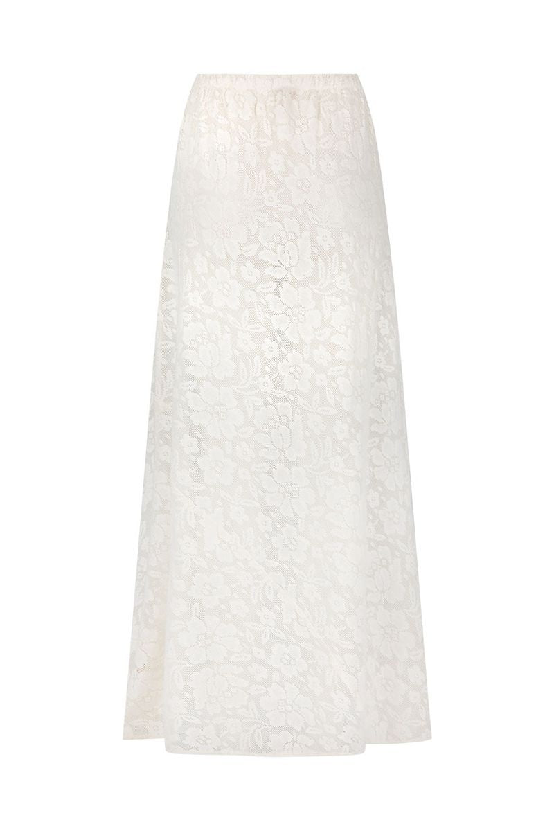 spell - free love lace bias skirt - vintage cream