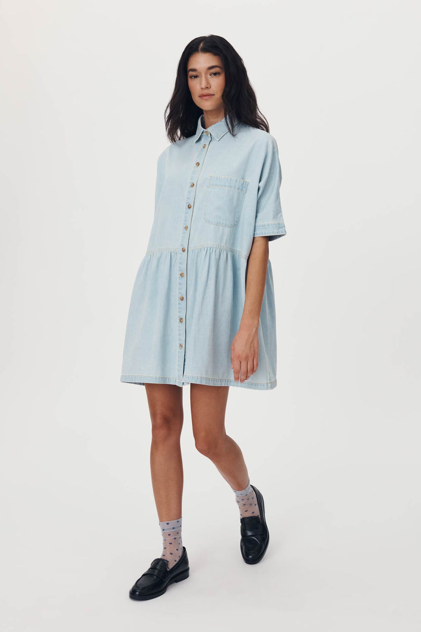 rowie the label - bailey denim dress - azul