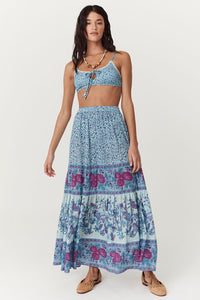 spell - love jetty maxi skirt - blue nirvana