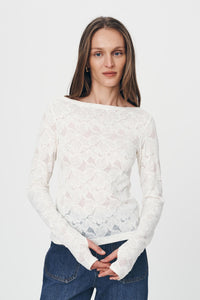 rowie the label - samantha lace top - creme