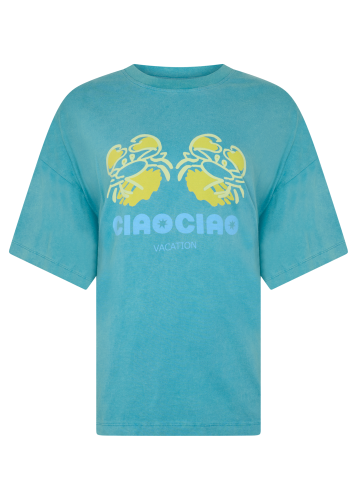 ciao ciao- crab core tee- coastal water blue