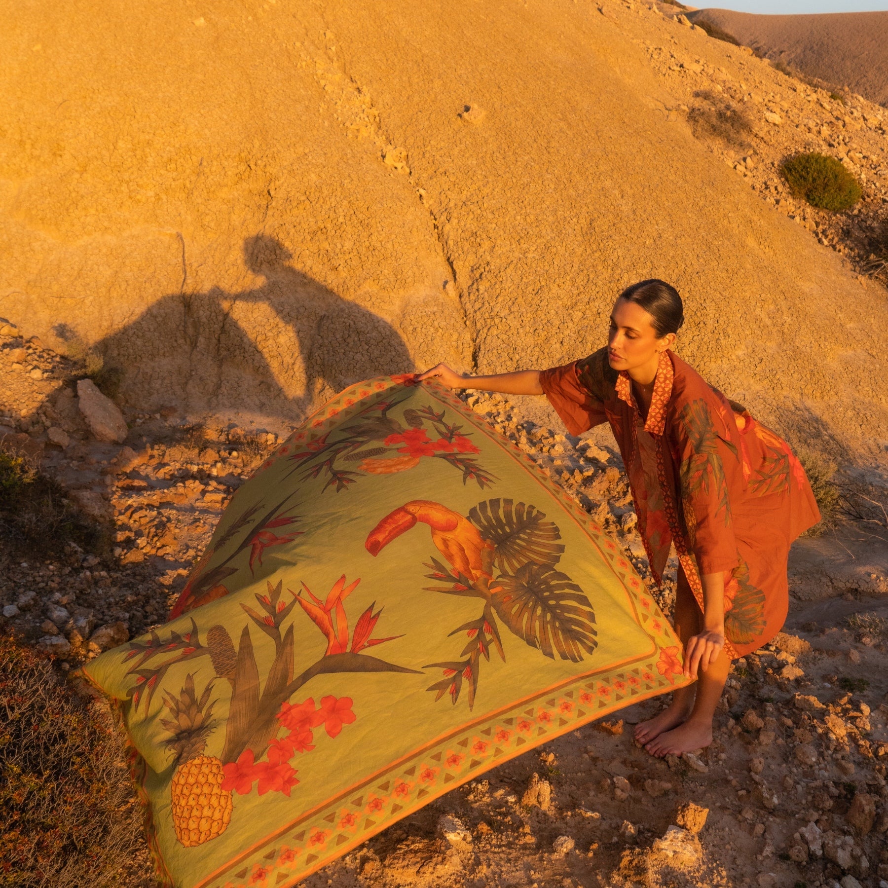 wandering folk - cuban tropical sarong - lime