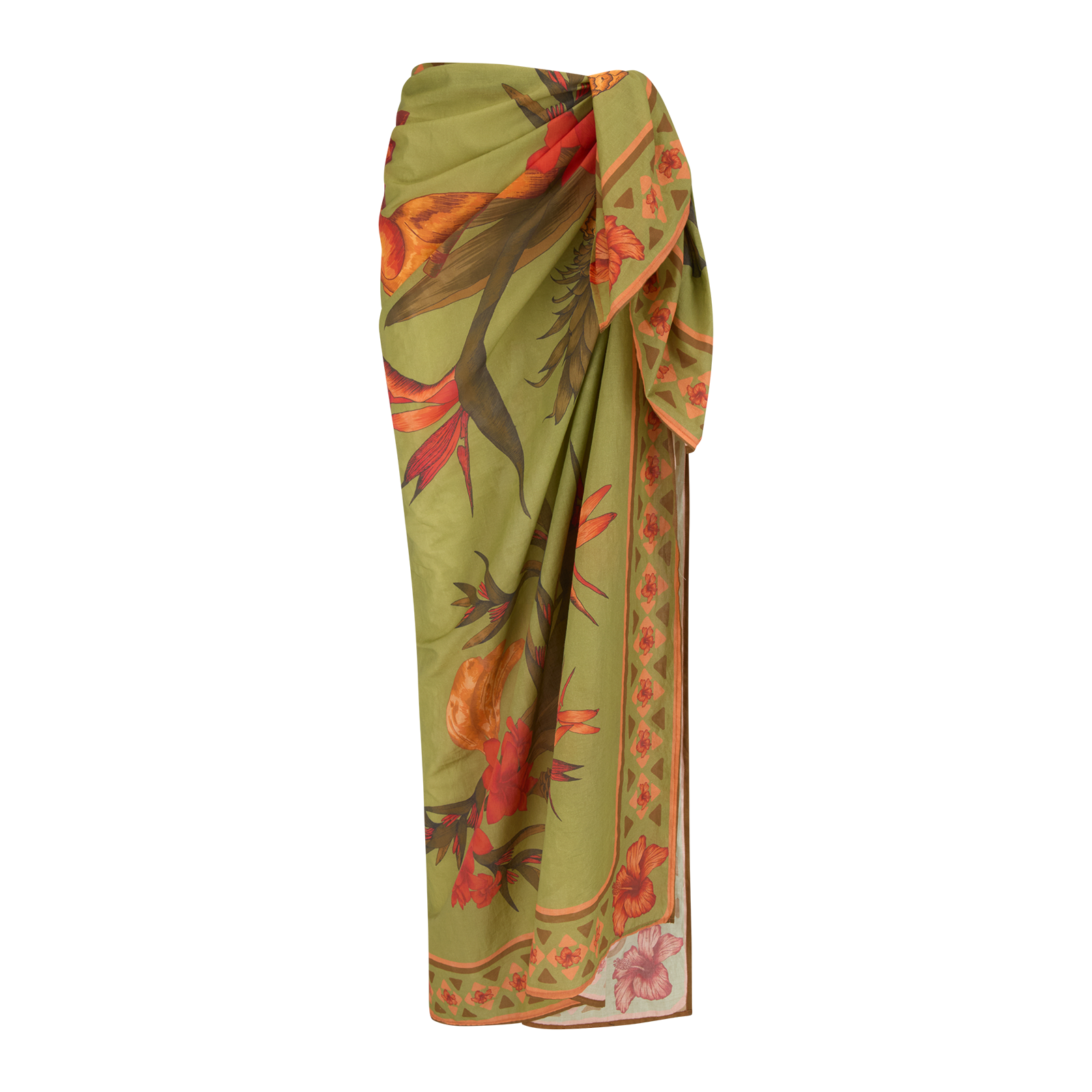 wandering folk - cuban tropical sarong - lime