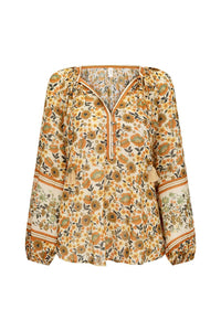 spell - impala lily tie blouse - gold