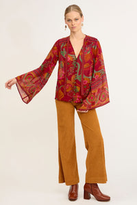 nine lives bazaar - maree blouse - ruby rhapsody