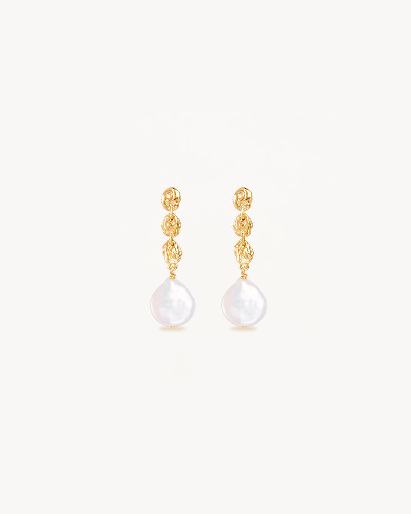 by charlotte - grow with grace pearl earrings - gold