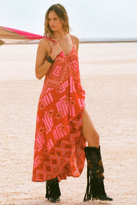 spell - libertine strappy maxi dress - cayenne