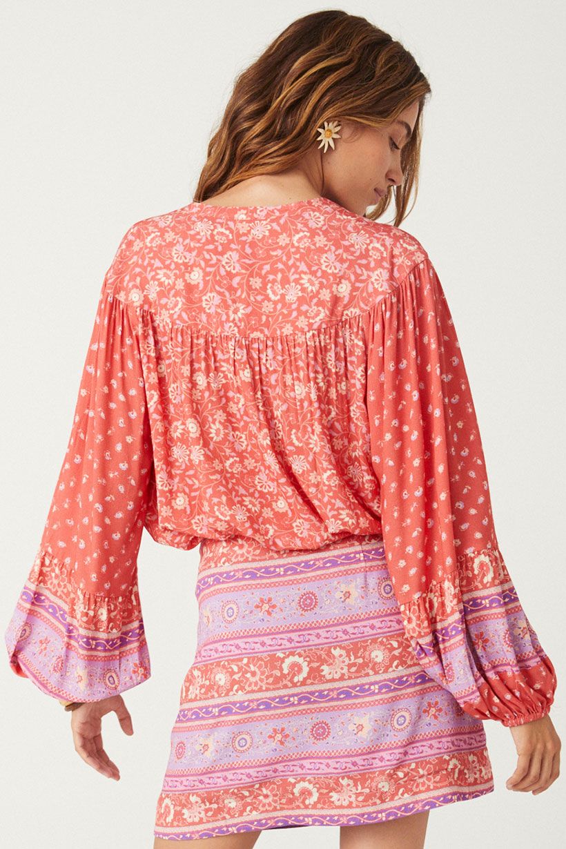 spell - sunshine bandit blouse - cayenne